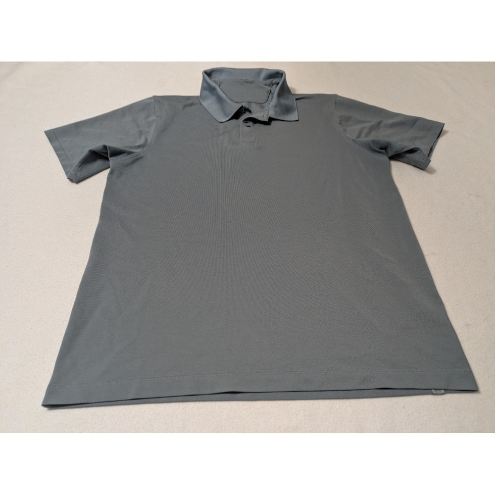 Lululemon Metal Vent Tech Polo Shirt Mens Lrg Blue Gray Performance Stretch Golf